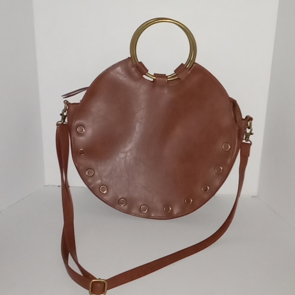 Handbags - Womens round cappuccino colored handbag